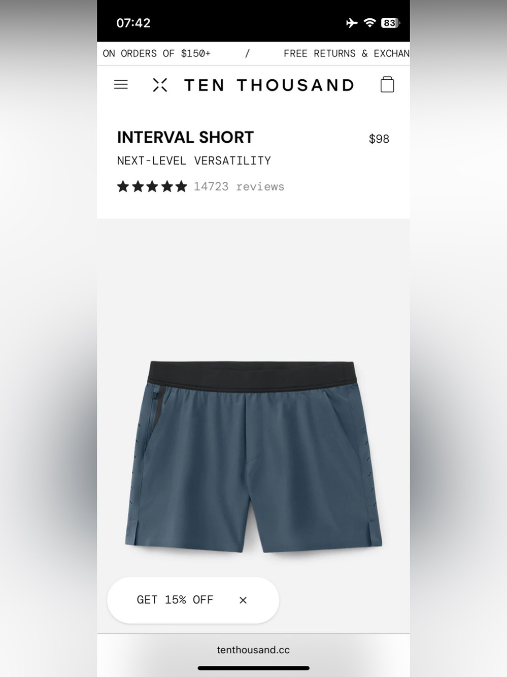 Ten Thousand- Interval Short 5” Lined